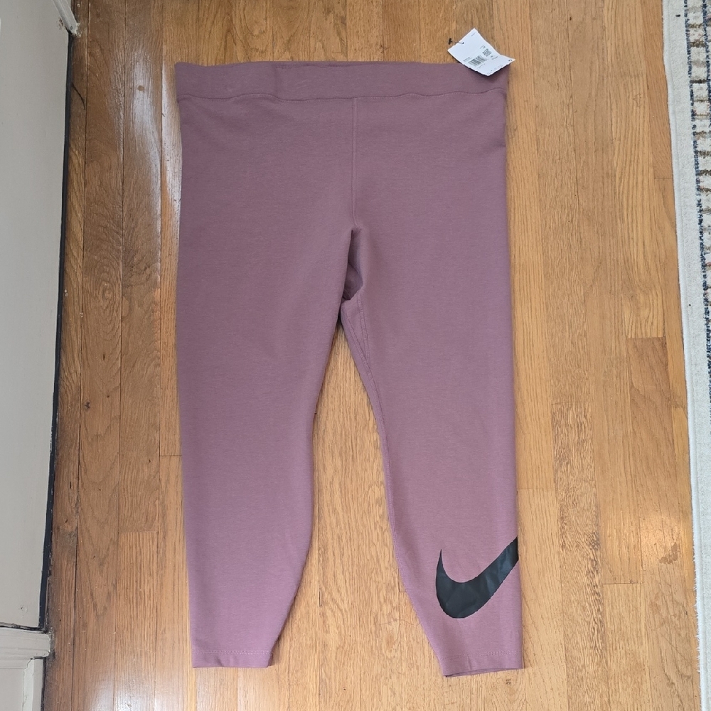 NIKE BRAND SIGNATURE WOMEN'S PLUS "DRIED CRANBERRY" ATHLETIC LEGGINGS SIZE 0X